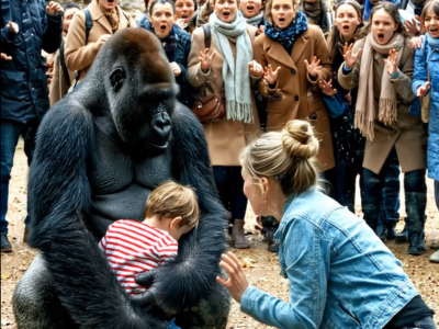 Egy kisfiú véletlenül beesett a gorillák kifutójába; és miközben az édesanyja sikoltozva segítségért kiáltott, a hatalmas állat lassan megközelítette a gyermeket, majd… 😱😲
