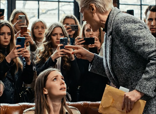 A menyem berontott a kávézóba, és azt kiáltotta: „Lemondjátok a randitokat, és gyertek haza takarítani – azonnal!” Minden asztal elcsendesedett. Azt hitte, hogy meghajtom a fejem, mint mindig. Ehelyett lassan felálltam, elmosolyodtam, és előhúztam valamit a táskámból, amitől kifutott a vér az arcából. „Biztos, hogy újra rendelni akartok?” Pillanatokkal később ő volt az, aki könnyekben tört ki… és mindenki megtudta az igazságot.