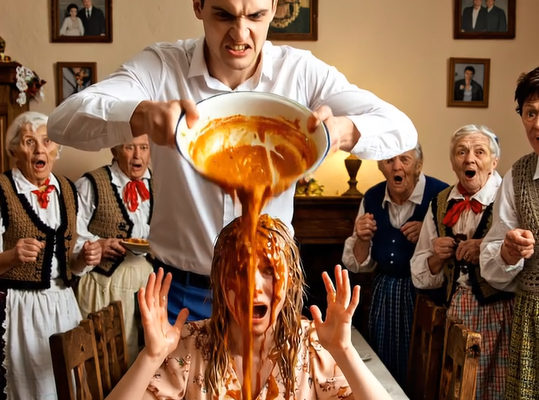 A férj leöntötte a levesét a felesége fejére minden rokon szeme láttára, de ami ezután történt válaszként, az minden jelenlévőt sokkolt