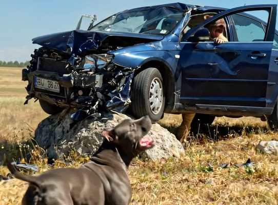 A fogai közé szorította a roncsautó kilincsét, és teljes erejéből húzta