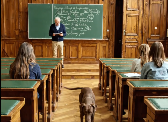 Egy egyetem csendjében egy kutya merészelt mindenkit megzavarni, hogy a lehető leghumánusabb tettet hajtsa végre.